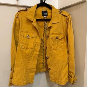 KUT FROM THE KLOTH Kyra twill jacket in mustard Large